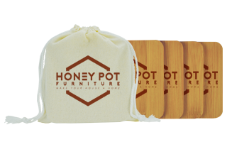 Square Bamboo Coaster Set