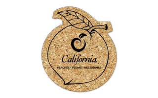 Peach Cork Coaster 4PC