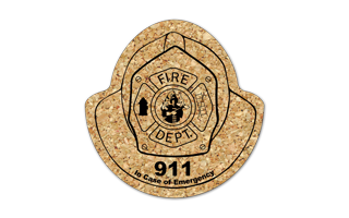 Fire Helmet Cork Coaster