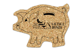 Piggy Bank Cork Coaster 5PG