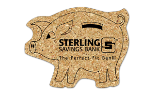 Piggy Bank Cork Coaster 6PG